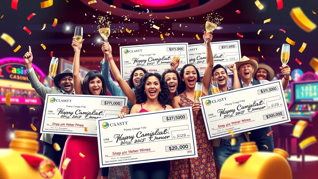 Collage of happy RocketPlay winners